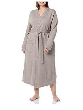 Women's Waffle Full-Length Robe Smokey Grey Size M Brand New